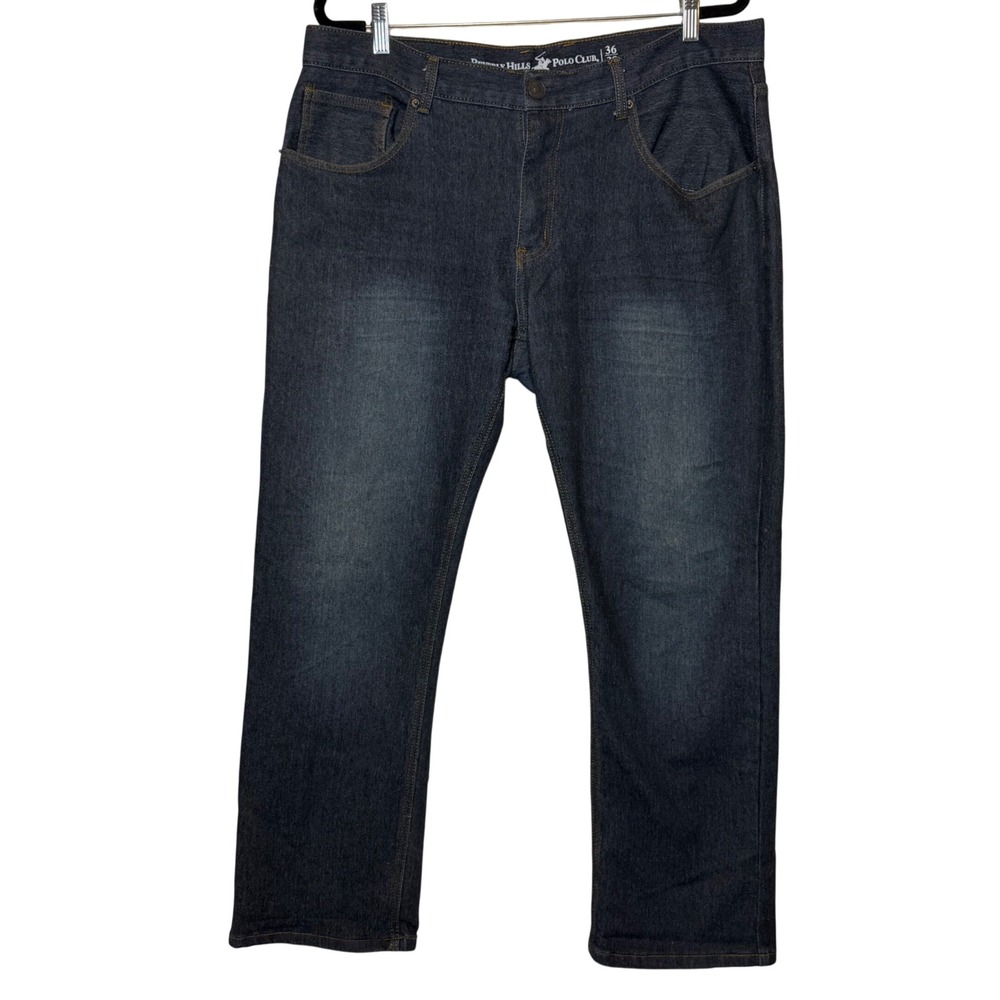 Beverly Hills Polo Club Mens 36x30 Denim‎ Jeans Dark Wash Classic Fit Casual